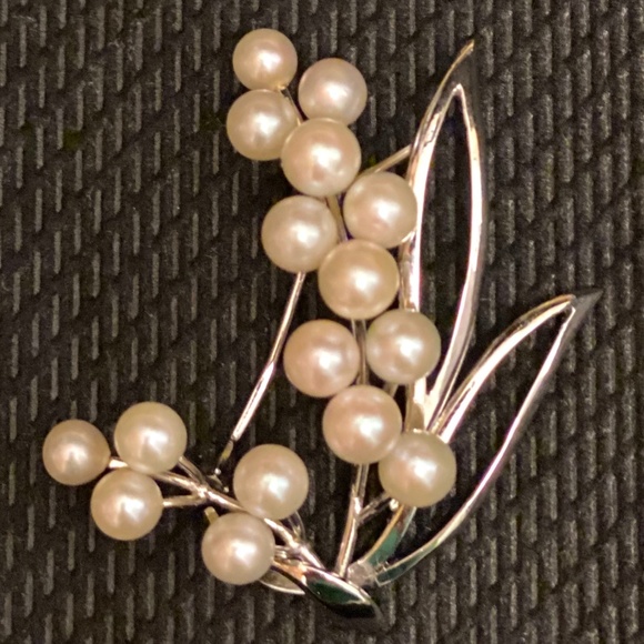 Vintage Jewelry - Vintage Silver Cluster 🎋Pearl Brooch/Pin